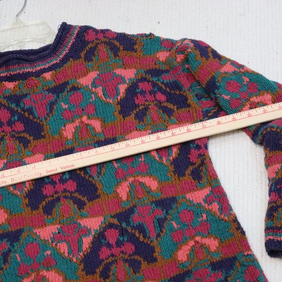 Vintage Smythe & Company Linen Cotton Sweater Colorful Patterned M - Picture 5 of 6